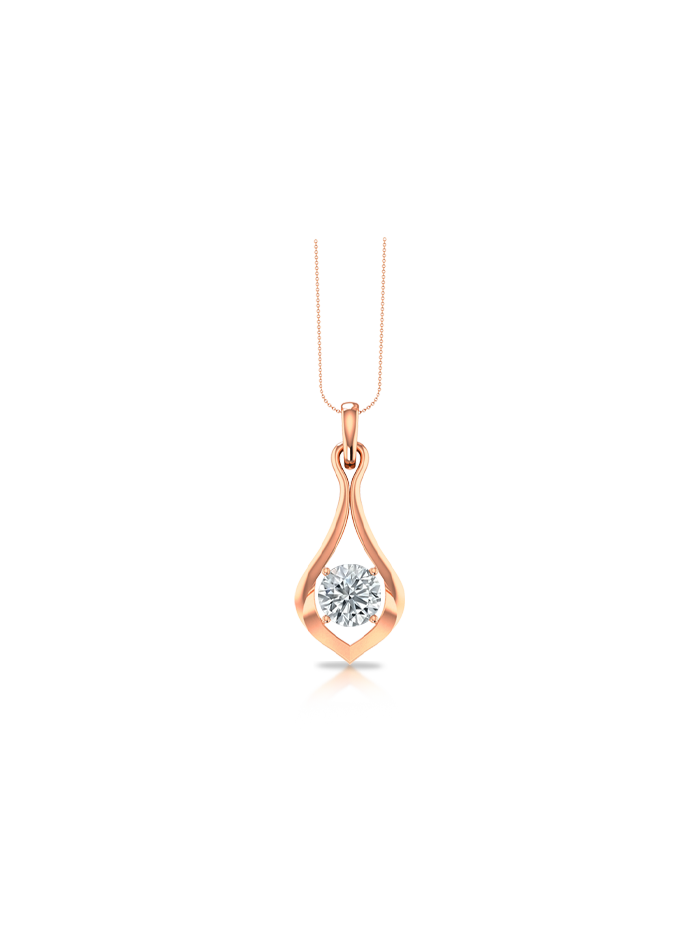 Lab Grown Diamond Solitaire Pendant-14K Rose Gold-4 Prong 303-Round 0.25 ct TW class=